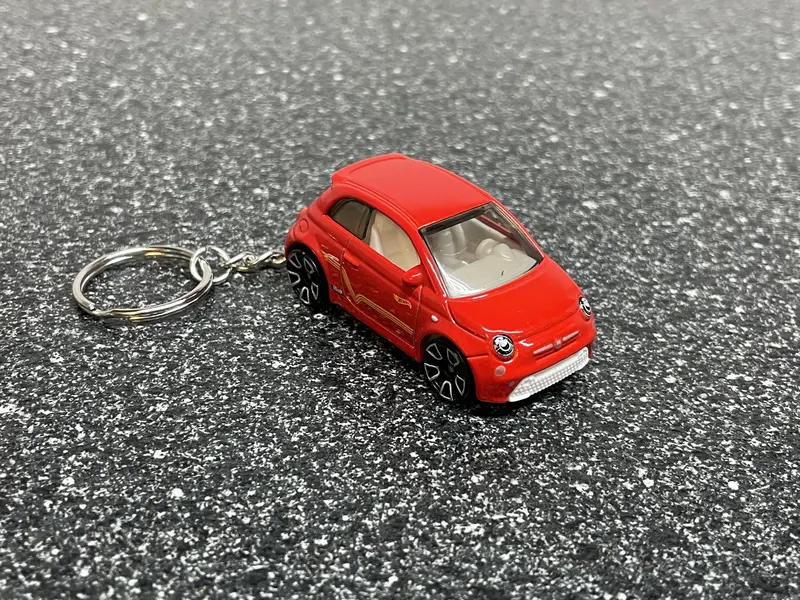 Fits Fiat 500 Red Keychain Diecast Car Hot Wheels Matchbox 1