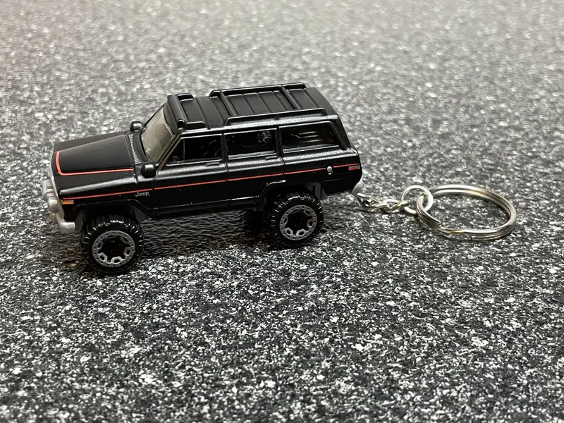 Fits Jeep Wagoneer 4X4 Off Road Black Keychain Diecast Car Matchbox Hot Wheels 2