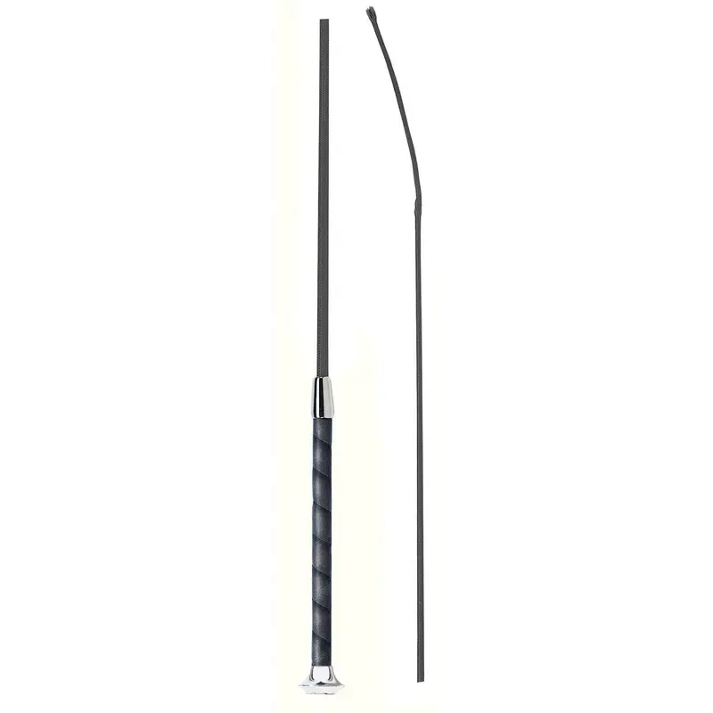 Fleck Leather Grip Dressage Whip 1