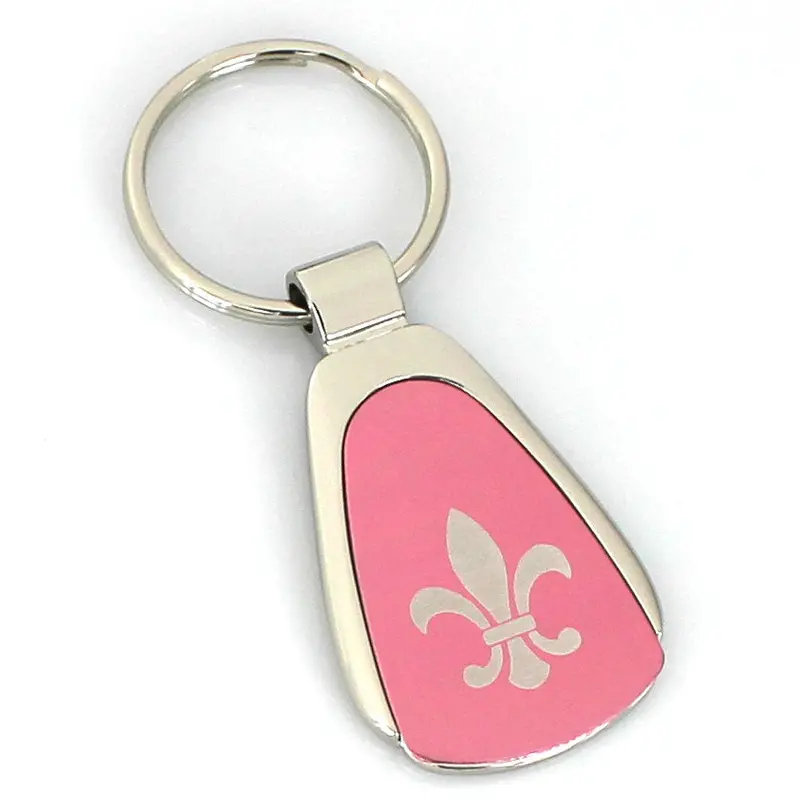 Fleurdelis Tear Drop Key Ring (Pink) 1