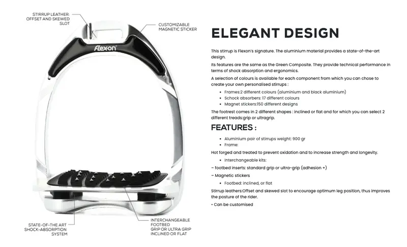 Flex-On Aluminum Stirrups W/Incline Ultra Grip 2