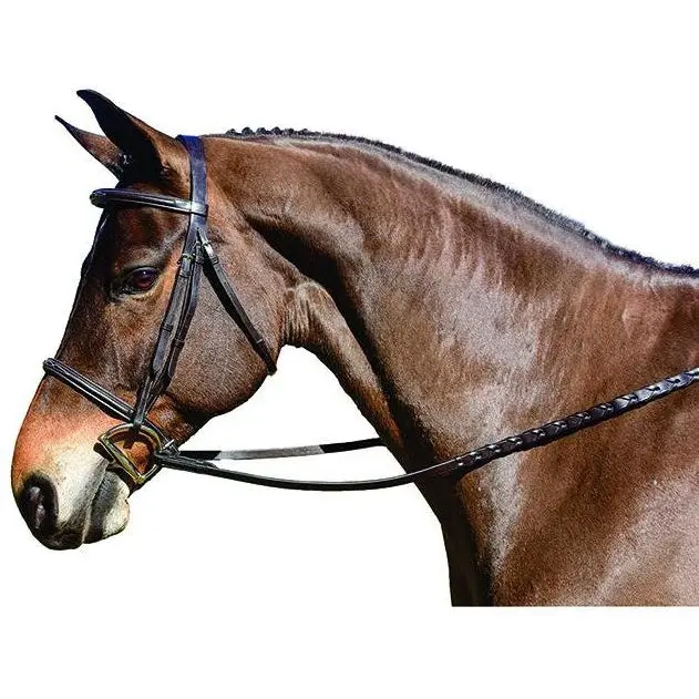 Flex Rider Chocolate Fancy Stitched Raised Snaffle Bridle 1