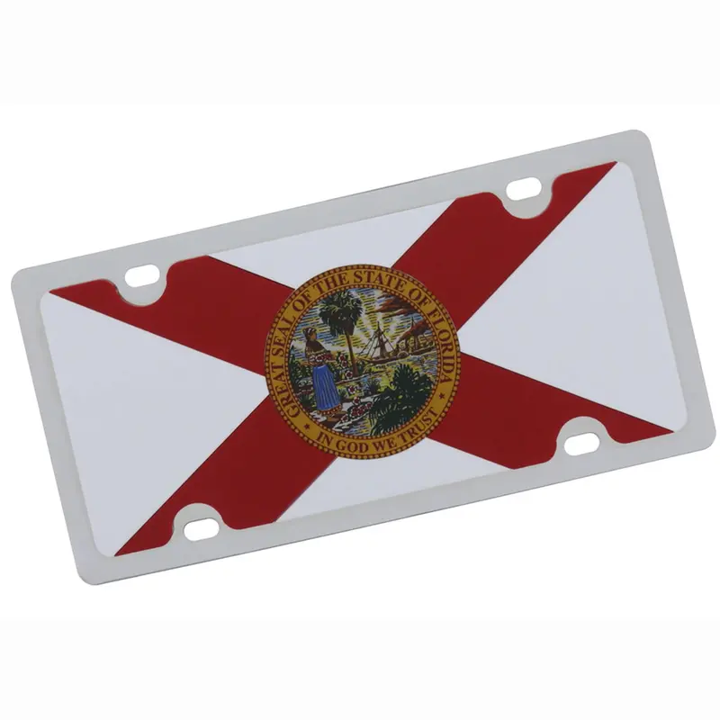 Florida State Flag License Plate (Chrome) 1