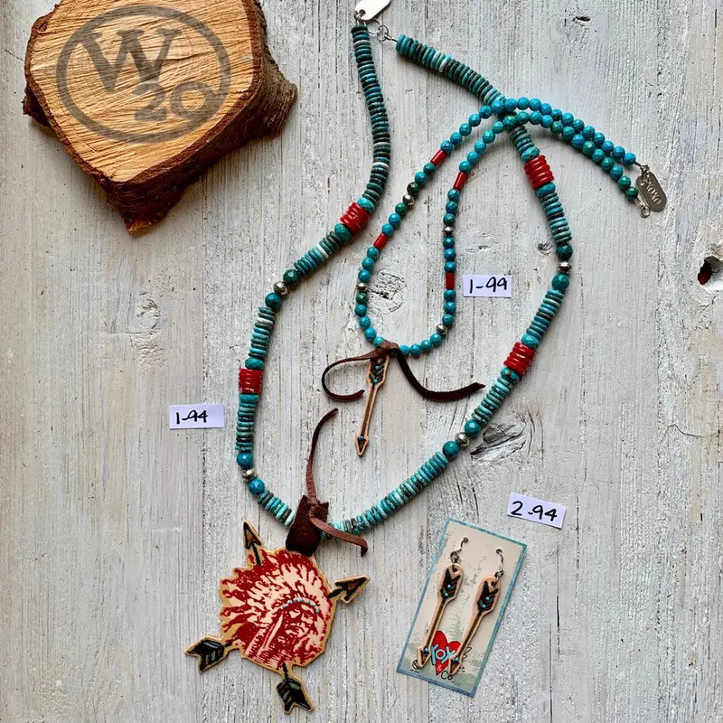Follow Your Arrow Necklaces And Earrings Collection With Turquoise And Leather 1