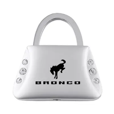 Ford Bronco 2020 Jeweled Purse Shape Key Ring (Silver) 1