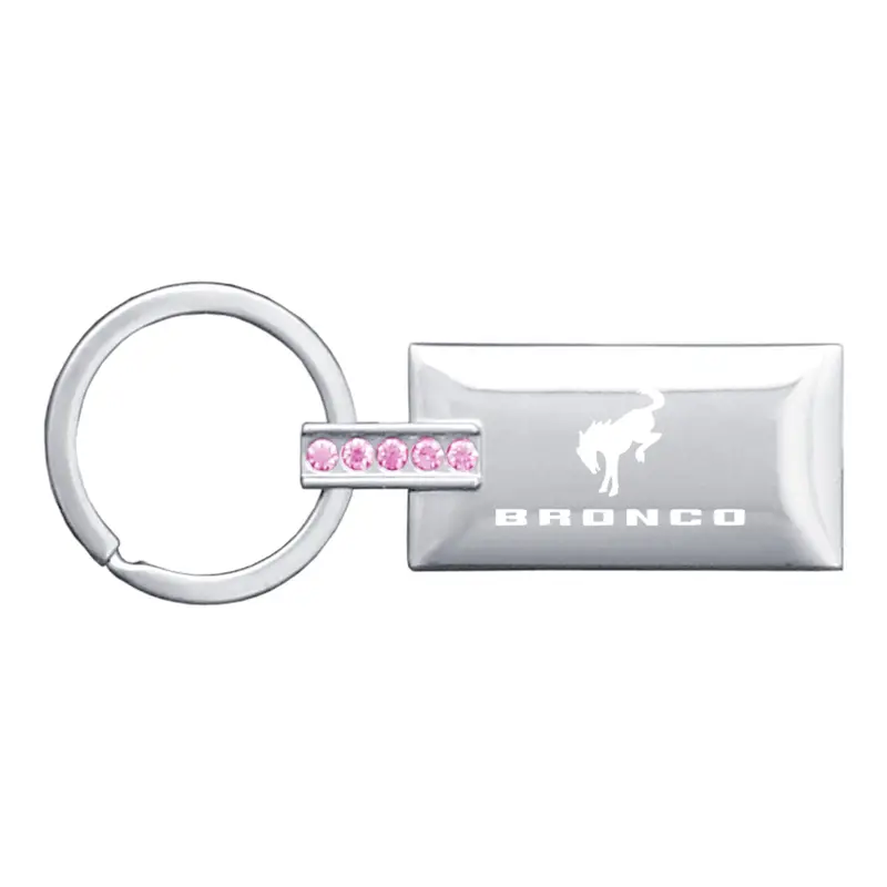 Ford Bronco 2020 Jeweled Rectangular Key Ring (Pink) 1
