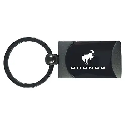 Ford Bronco 2020 Two-Tone Rectangular Key Chain (Gun Metal) 1