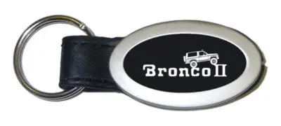 Ford Bronco Ii Climbing Oval Leather Key Chain (Black) 1