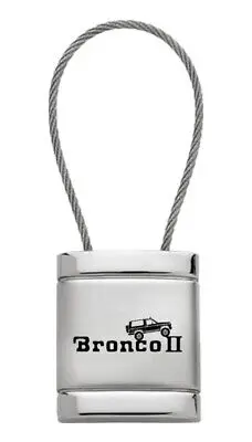 Ford Bronco Ii Climbing Satin Chrome Cable Key Ring (Silver) 1