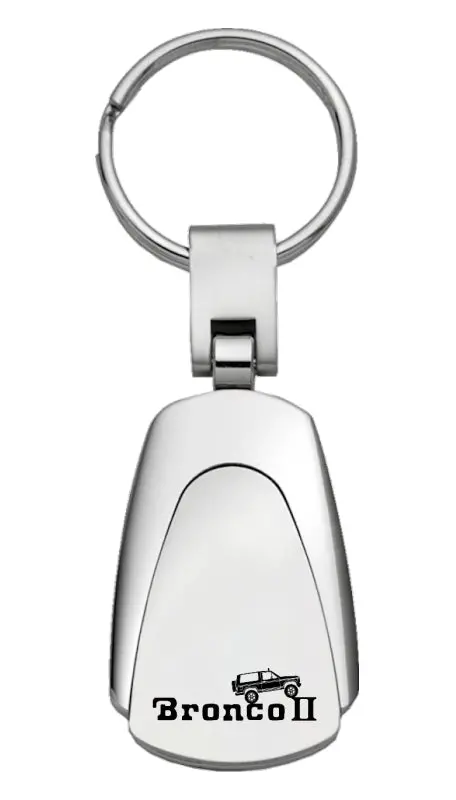 Ford Bronco Ii Climbing Teardrop Key Chain (Silver) 1
