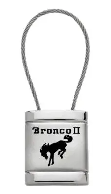 Ford Bronco Ii Satin Chrome Cable Key Ring (Silver) 1