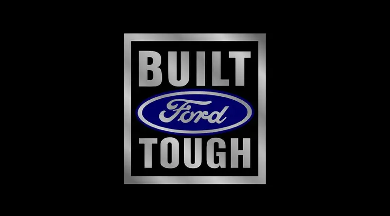 Ford Built Tough Dual Logo License Plate (Black) 1