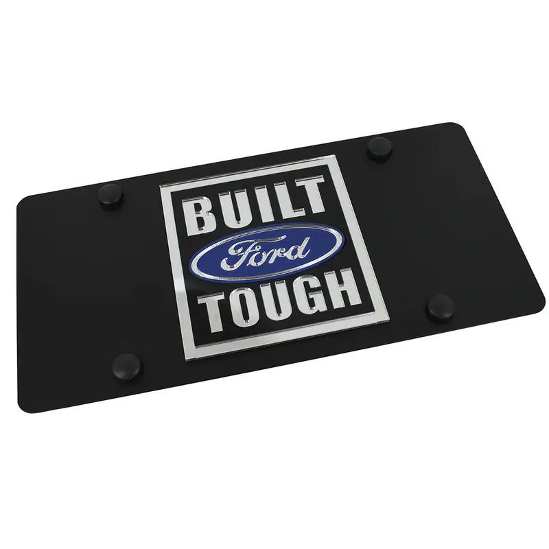 Ford Built Tough Logo License Plate (Black) 1