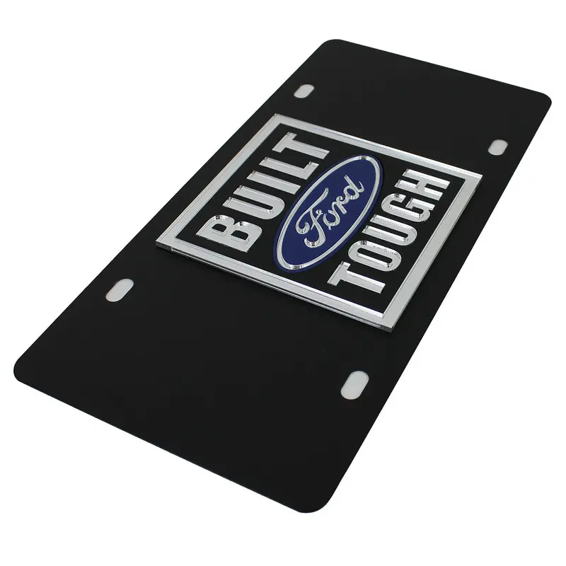 Ford Built Tough Logo License Plate (Black) 2