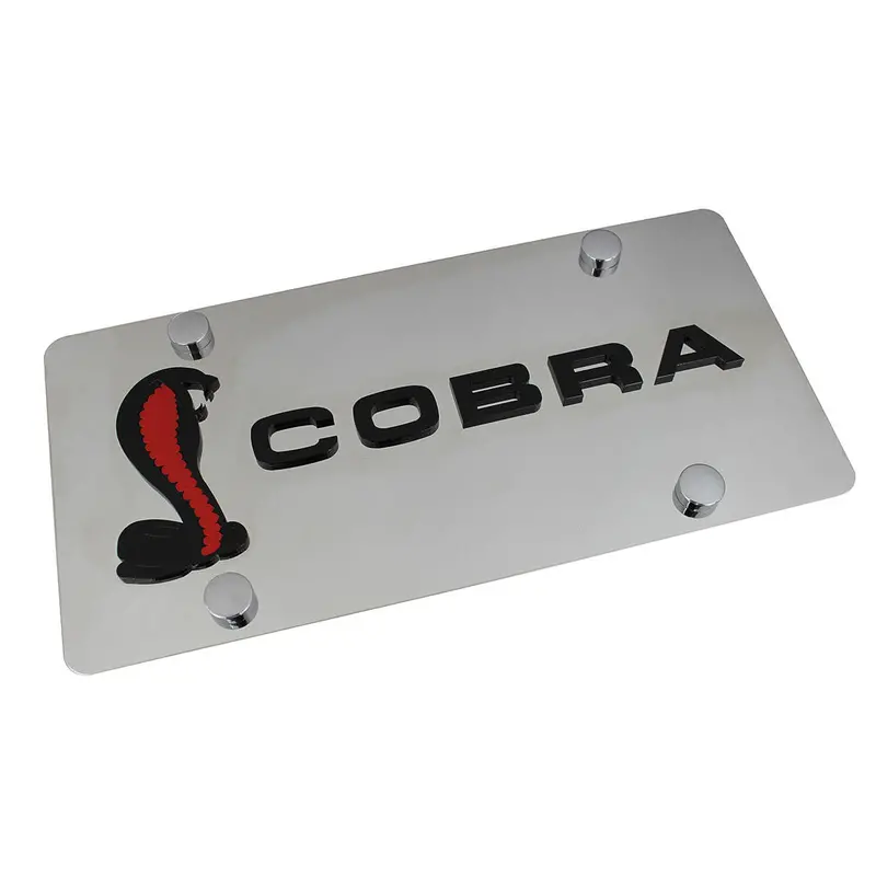 Ford Cobra Dual Logo License Plate (Chrome) 1