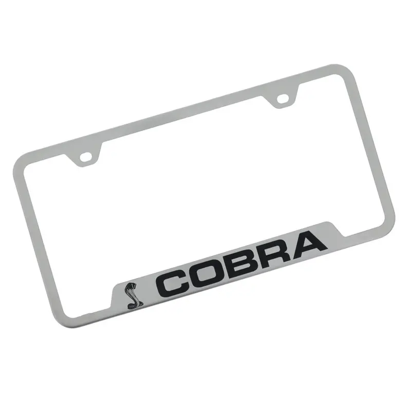 Ford Cobra License Plate Frame (Brushed Chrome) 1