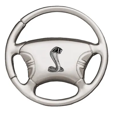 Ford Cobra Steering Wheel Key Chain (Silver) 1