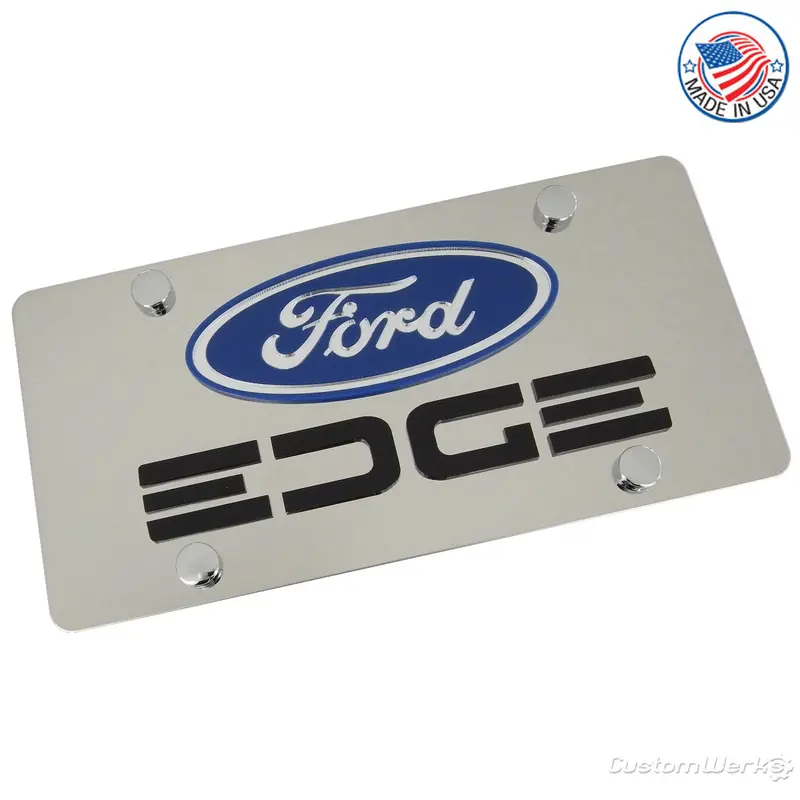 Ford Dual Logo Edge License Plate (Chrome) 1