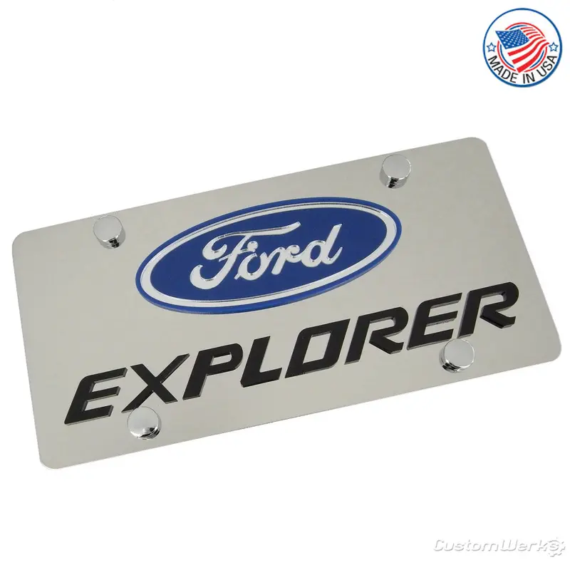 Ford Dual Logo Explorer License Plate (Chrome) 1