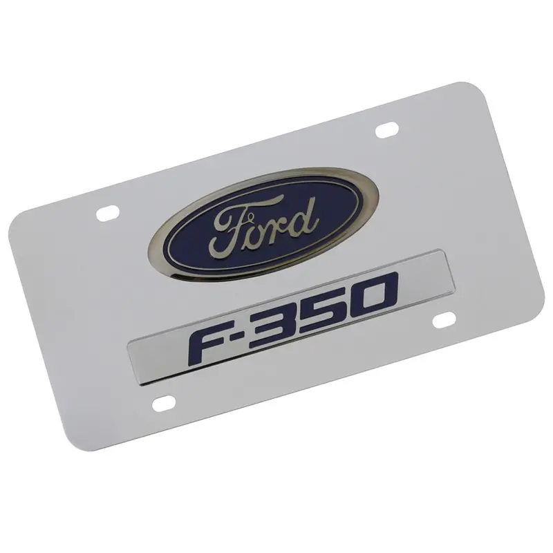 Ford Dual Logo F-350 License Plate (Chrome) 1
