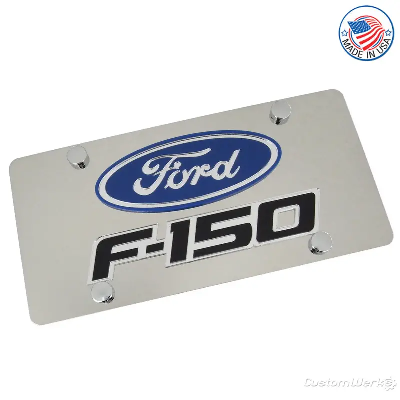 Ford Dual Logo F150 License Plate (Chrome) 1