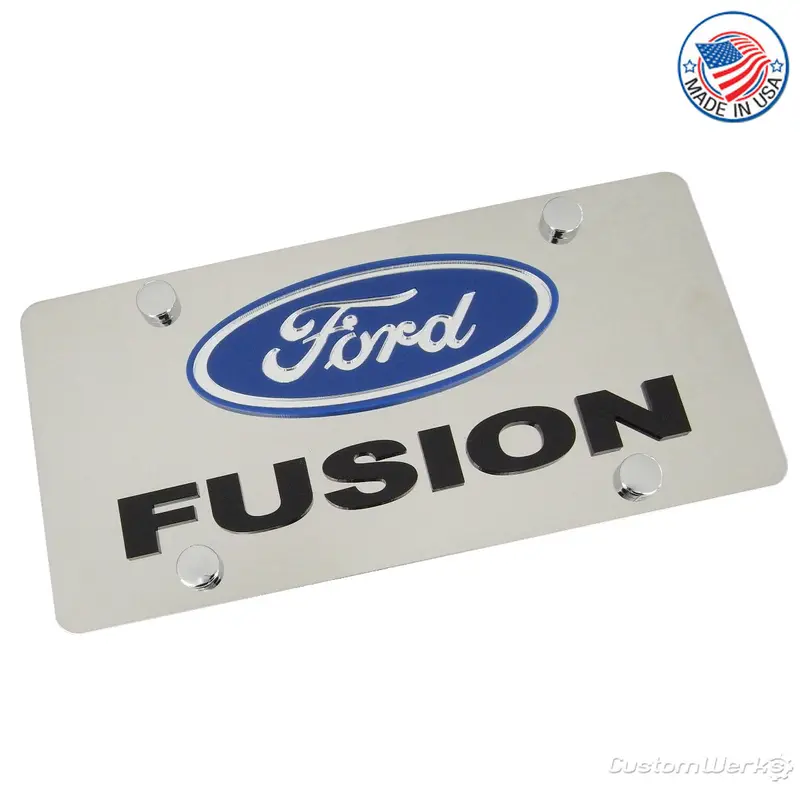 Ford Dual Logo Fusion License Plate (Chrome) 1