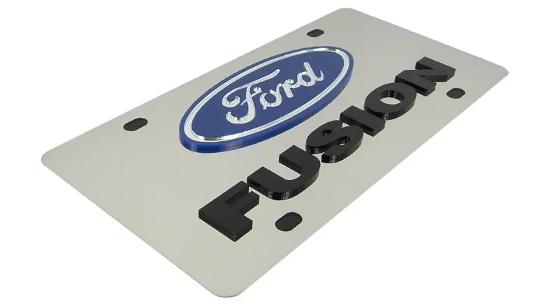 Ford Dual Logo Fusion License Plate (Chrome) 2