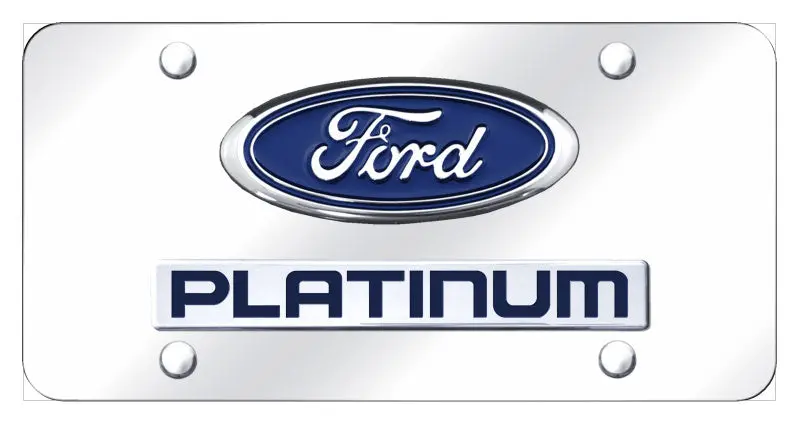 Ford Dual Logo Platinum License Plate (Chrome) 1