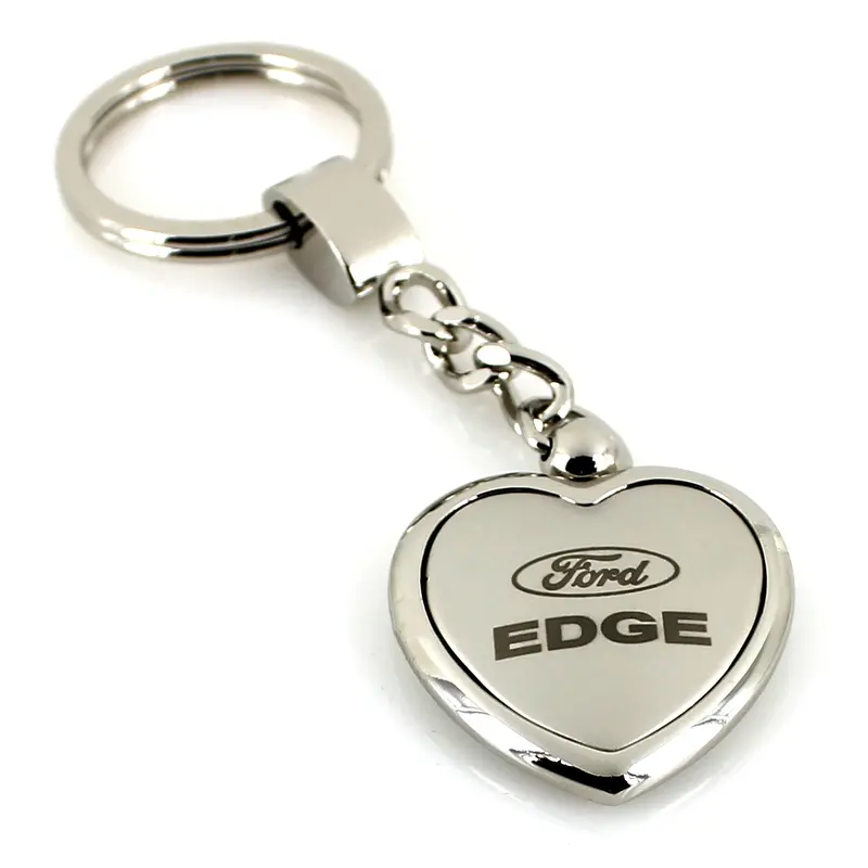 Ford Edge Heart Shape Chain Keychain (Chrome) 1