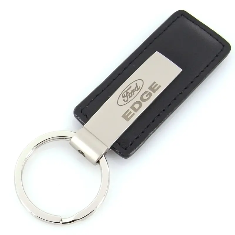 Ford Edge Rectangular Leather Key Chain (Black) 1