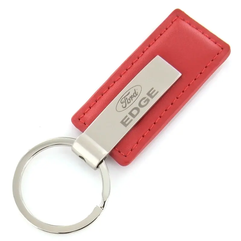 Ford Edge Rectangular Leather Key Chain (Red) 1