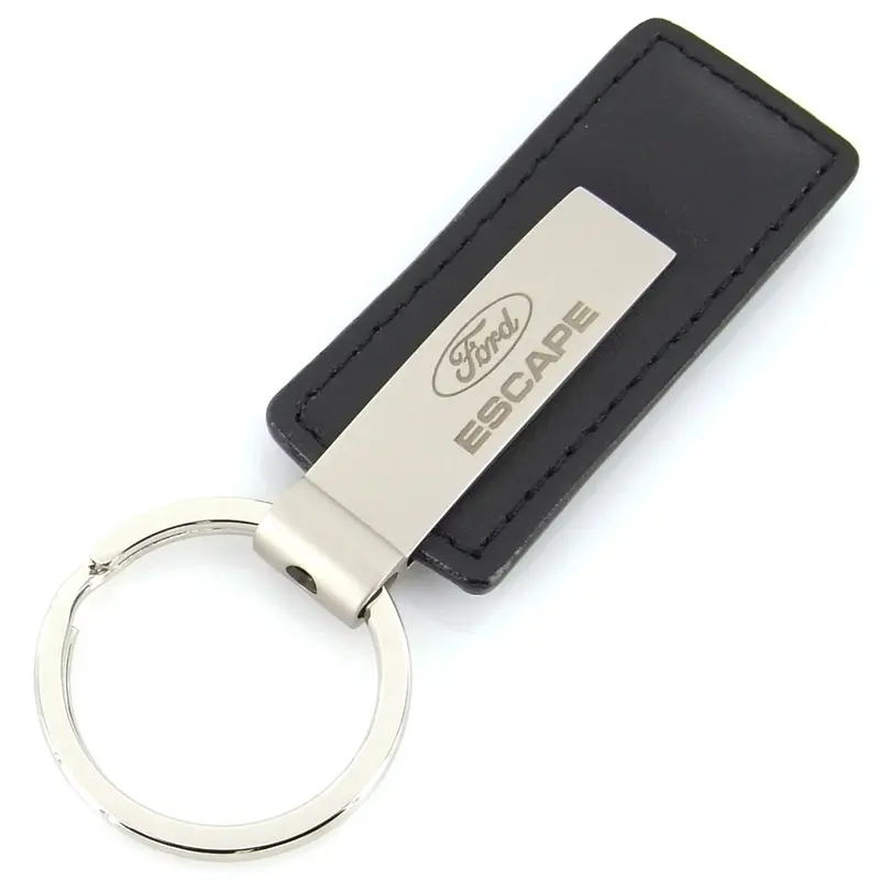Ford Escape Rectangular Leather Key Chain (Black) 1