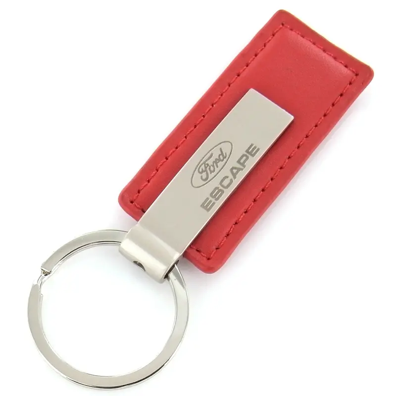 Ford Escape Rectangular Leather Key Chain (Red) 1