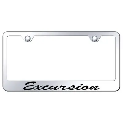 Ford Excursion Laser Etched Script Stainless Steel License Plate Frame (Chrome) 1