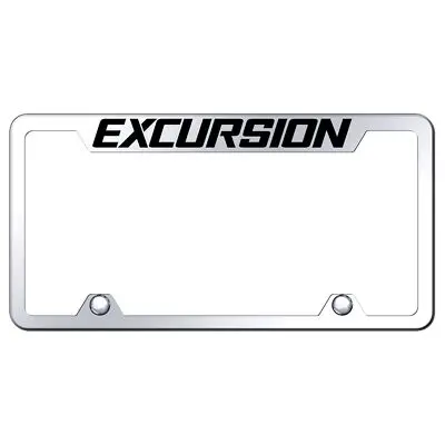Ford Excursion Logo Stainless Steel Truck Cut-Out License Plate Frame (Chrome) 1