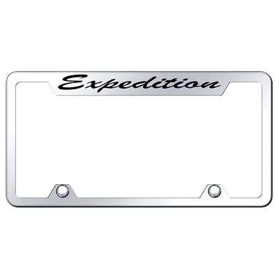 Ford Expedition Script Satinless Steel Truck Cutout License Plate Frame (Chrome) 1