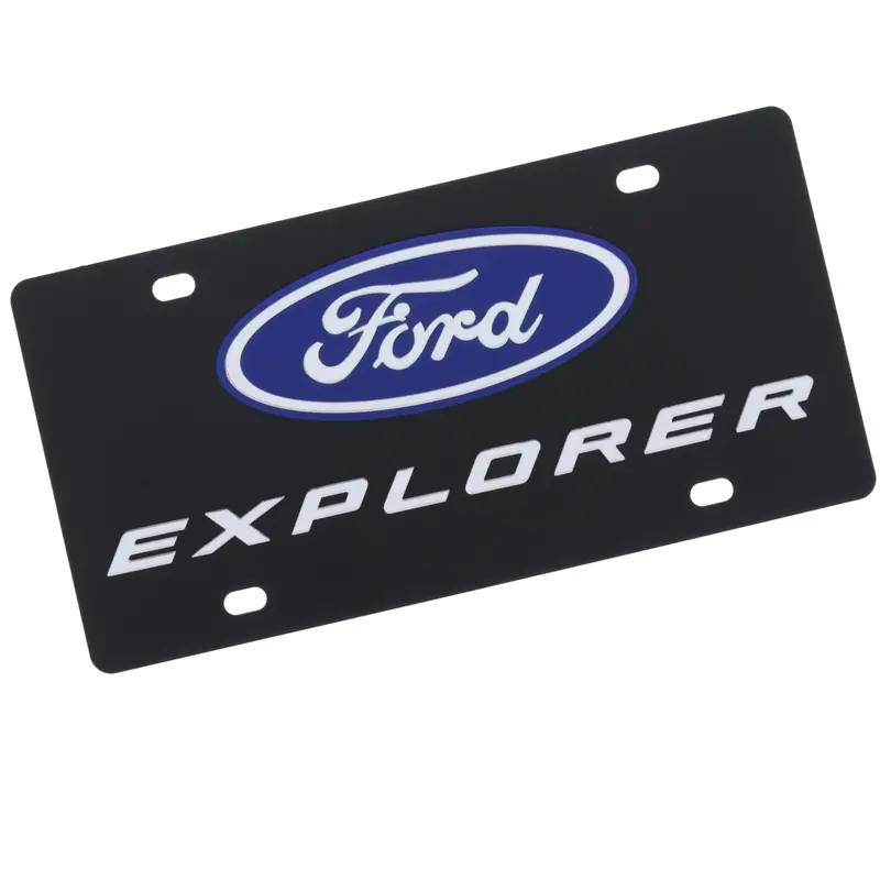 Ford Explorer Dual Logo License Plate (Carbon Black) 1