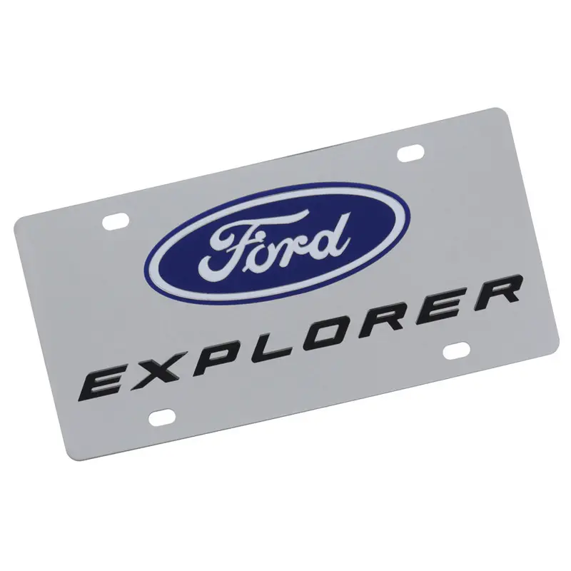 Ford Explorer Dual Logo License Plate (Chrome) 1