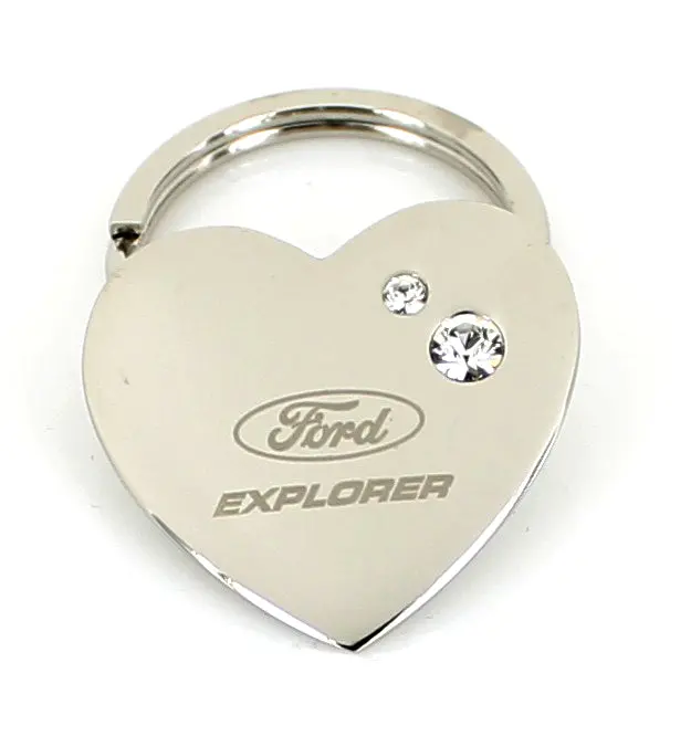 Ford Explorer Heart Shape Keychain (Chrome) 1