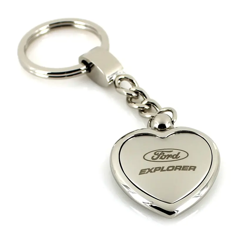 Ford Explorer Heart Shape Keychain (Chrome) 1