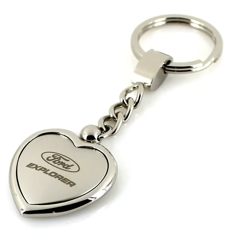 Ford Explorer Heart Shape Keychain (Chrome) 2