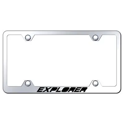 Ford Explorer Laser Etched Logo Wide Body License Plate Frame (Chrome) 1