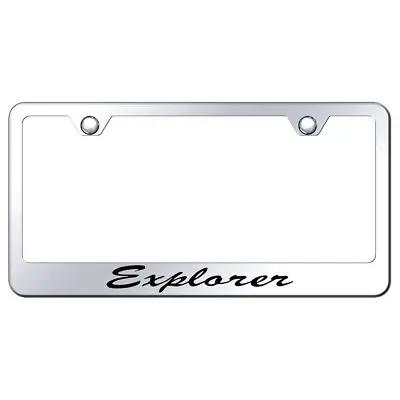 Ford Explorer Laser Etched Script Stainless Steel License Plate Frame (Chrome) 1