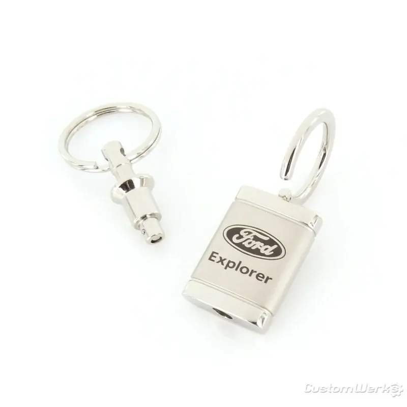 Ford Explorer Satin Valet Keychain (Chrome) 2
