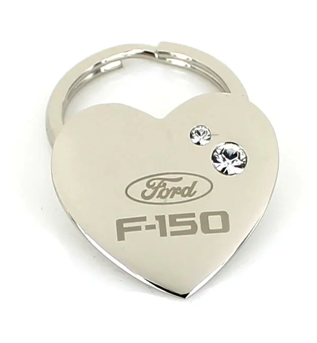 Ford F-150 Heart Shape Keychain (Chrome) 1