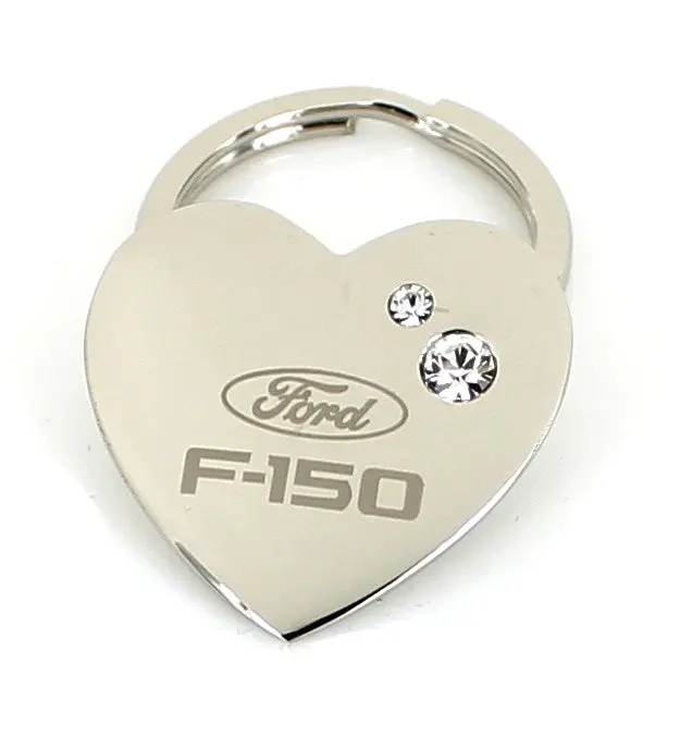 Ford F-150 Heart Shape Keychain (Chrome) 2