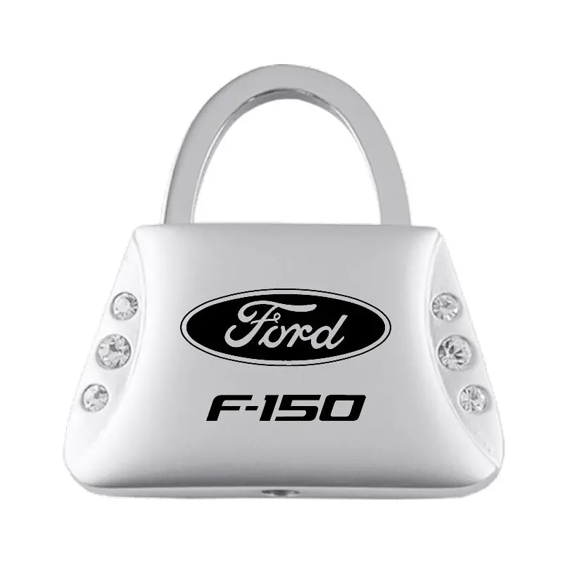 Ford F-150 Jeweled Purse Shape Key Ring (Silver) 1