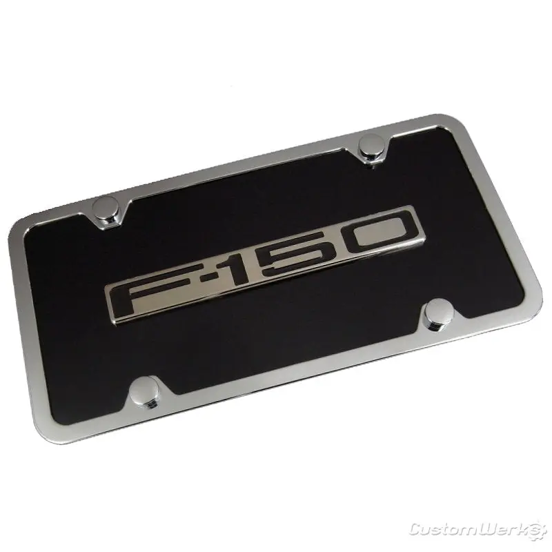Ford F-150 License Plate Kit (Chrome On Black) 1