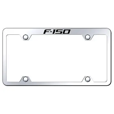 Ford F-150 Logo Stainless Steel Wide Body Truck License Plate Frame (Chrome) 1