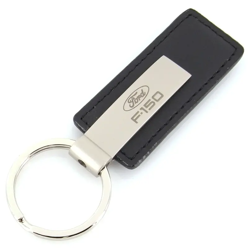 Ford F-150 Rectangular Leather Key Chain (Black) 1